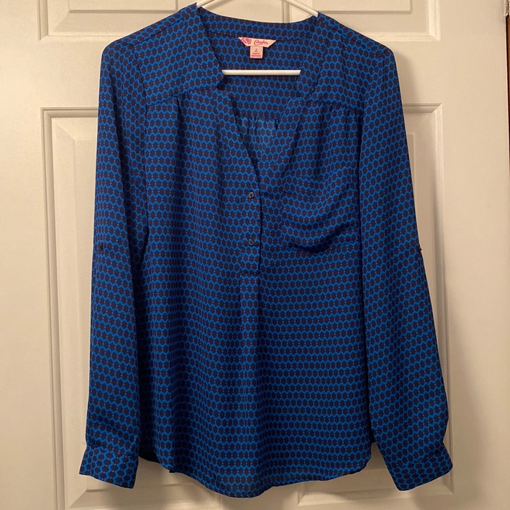 Candies Blue Patterned Blouse